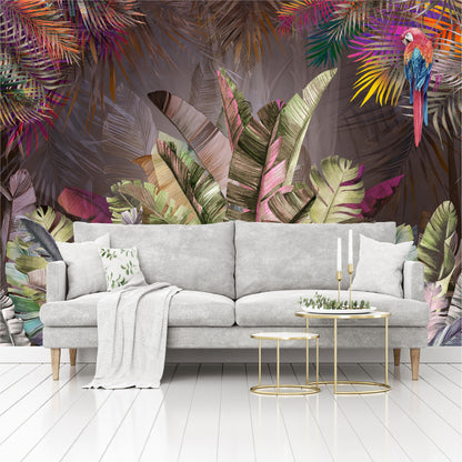Mural Hojas Tropicales Coloridas  - MT437