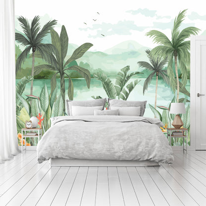 Mural Jungla Tropical Acuarelada - MT573