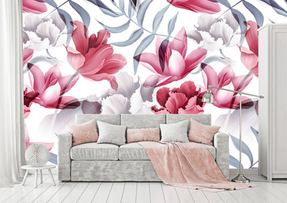 Vinilo Mate Flores Grandes Fucsias 052