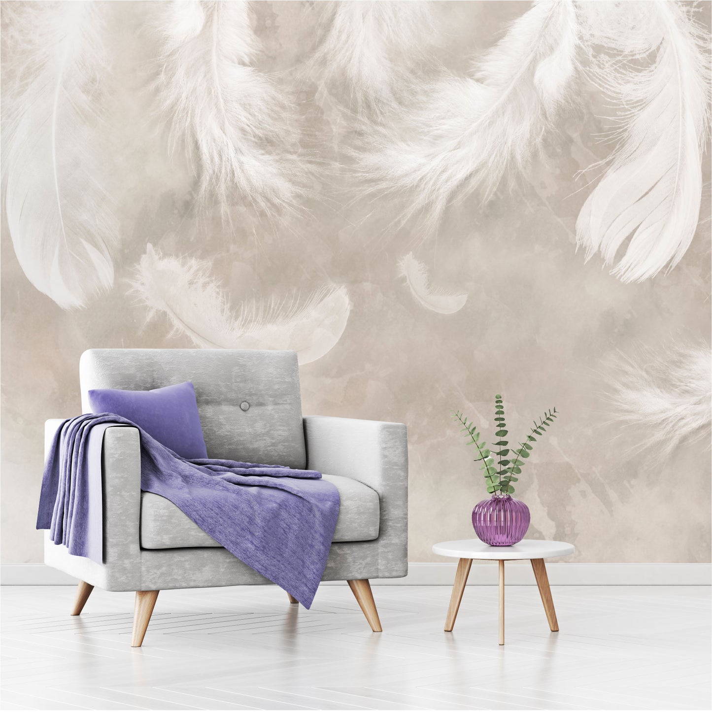 Mural Plumas Acuareladas - MT306