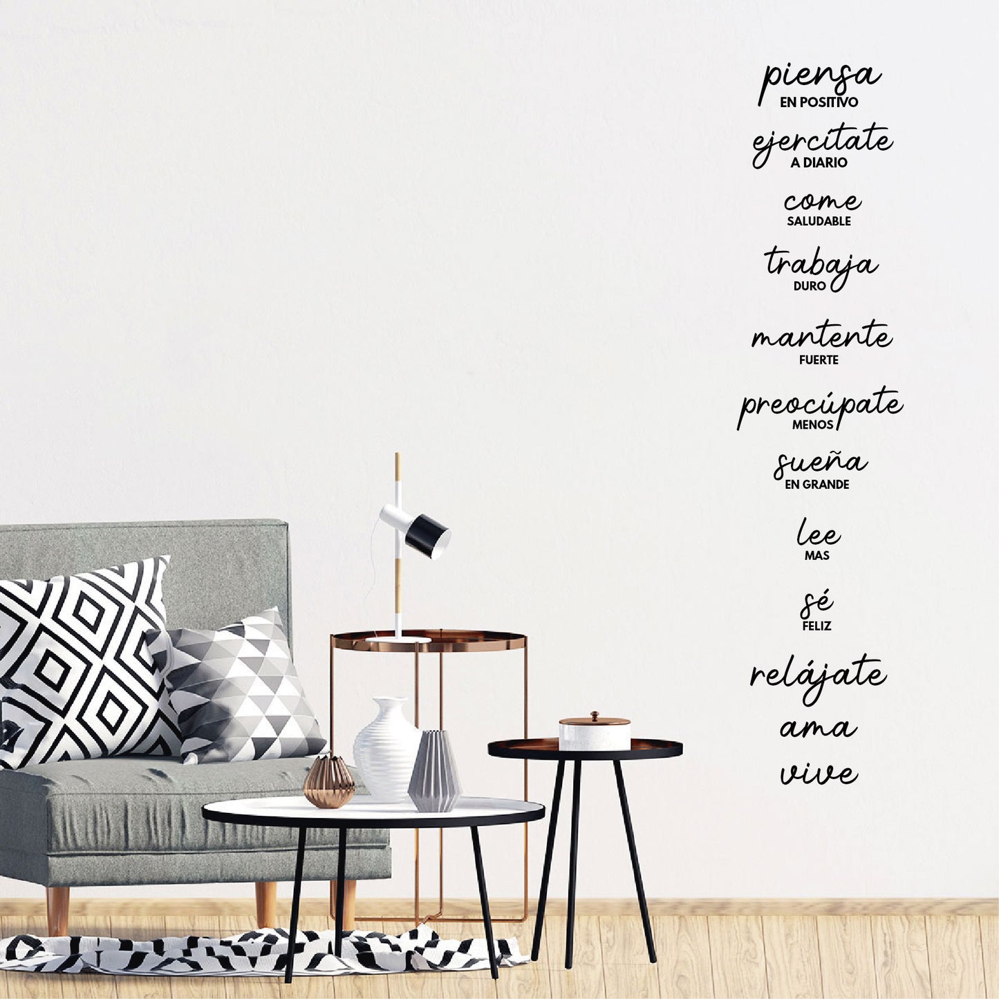 Vinilo Decorativo Frase - Piensa en positivo.. - VDC023