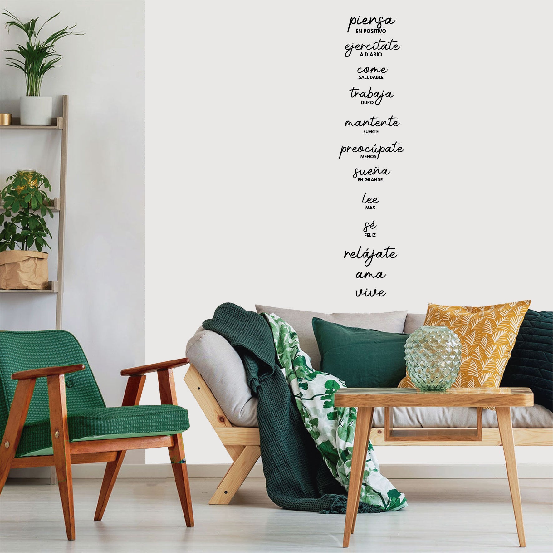 Vinilo Decorativo Frase - Piensa en positivo.. - VDC023