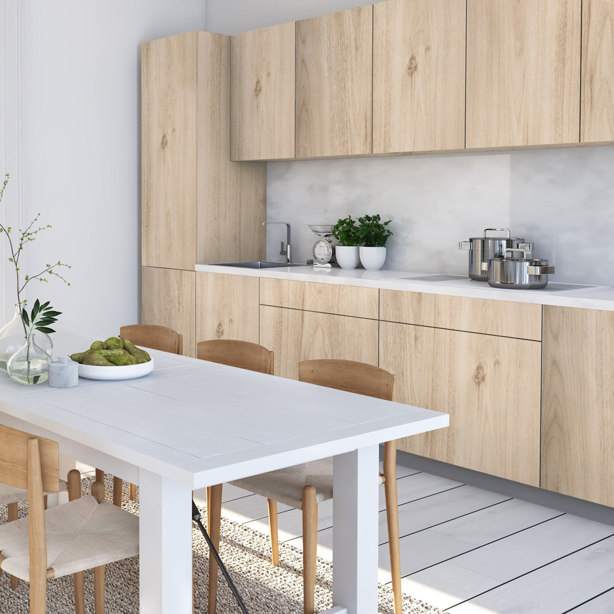 Vinilo Simil Madera Crema Textura 100% Realista  - VT002