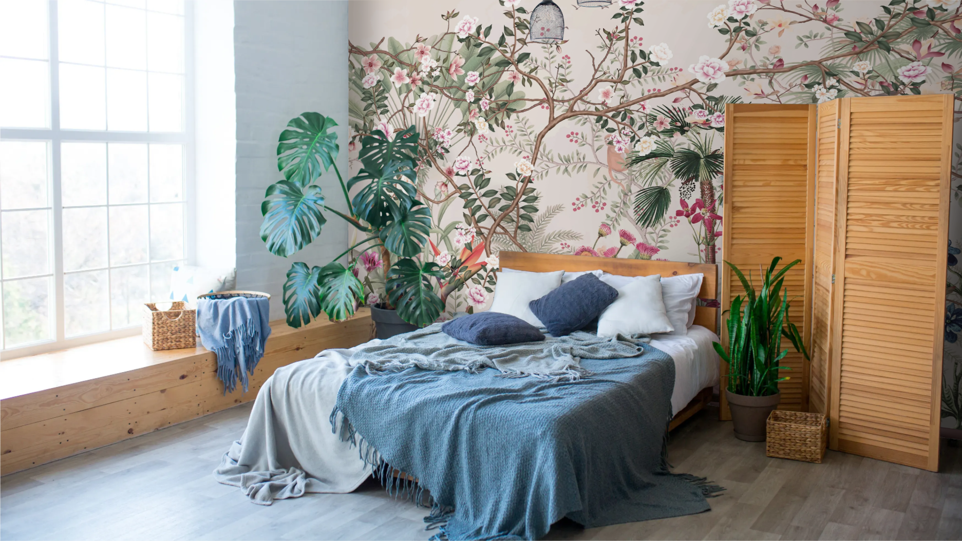 Mural Jardín Tropical con Flores Silvestres - MT570