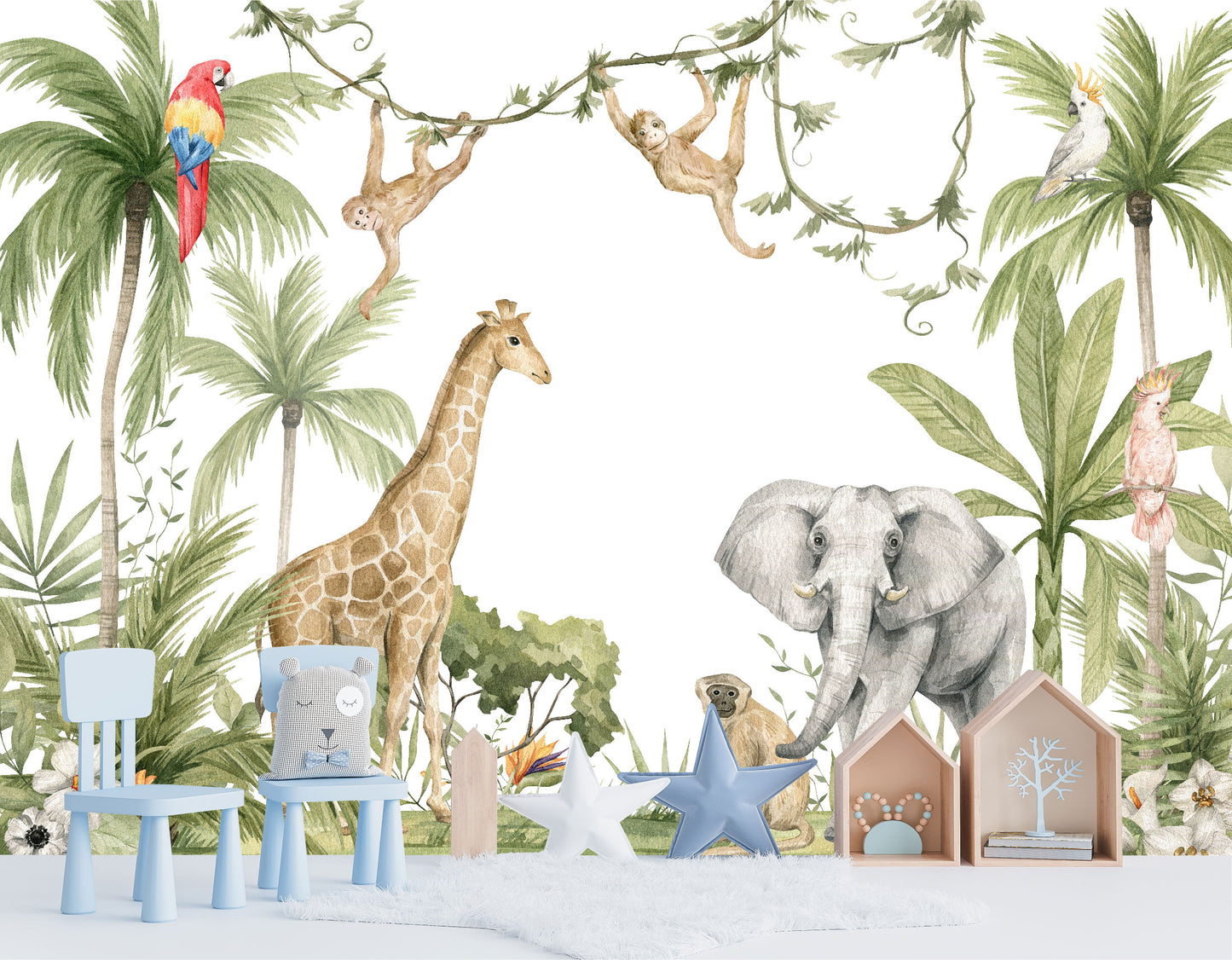 Mural Selva Tropical con Animales - MI037