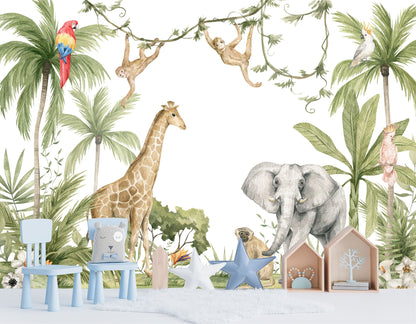 Mural Selva Tropical con Animales - MI037