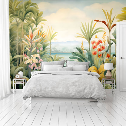Mural Selva Tropical con flores exóticas- MT446