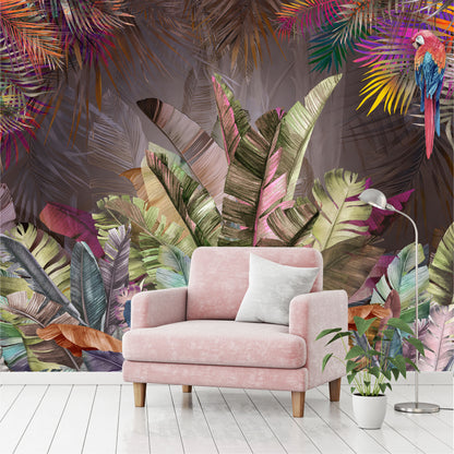 Mural Hojas Tropicales Coloridas  - MT437
