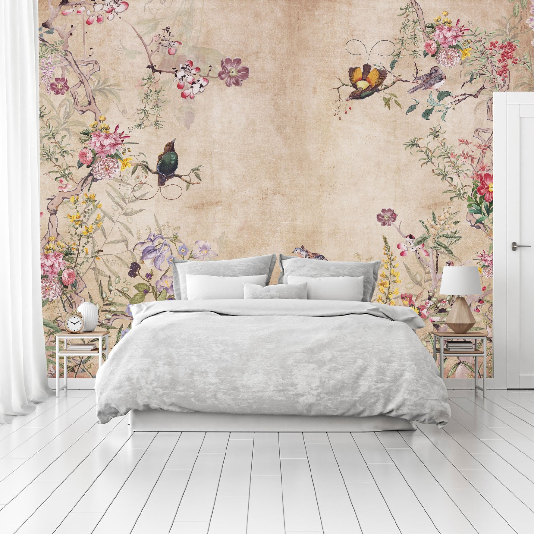 Mural Flores de Campo con fondo vintage - MT190