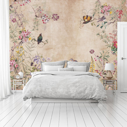 Mural Flores de Campo con fondo vintage - MT190
