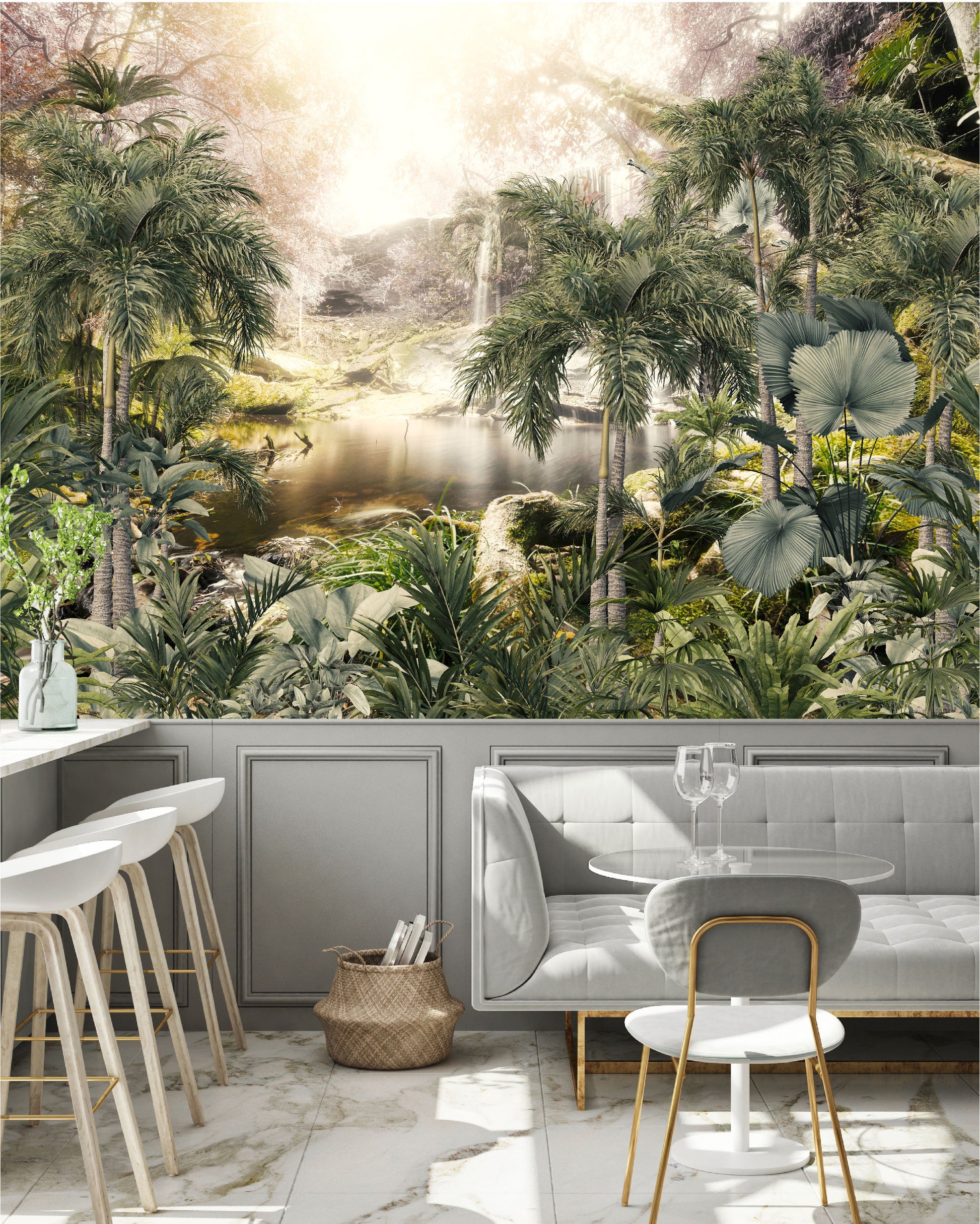 Fotomural Bosque Tropical con Lago - VCORP144