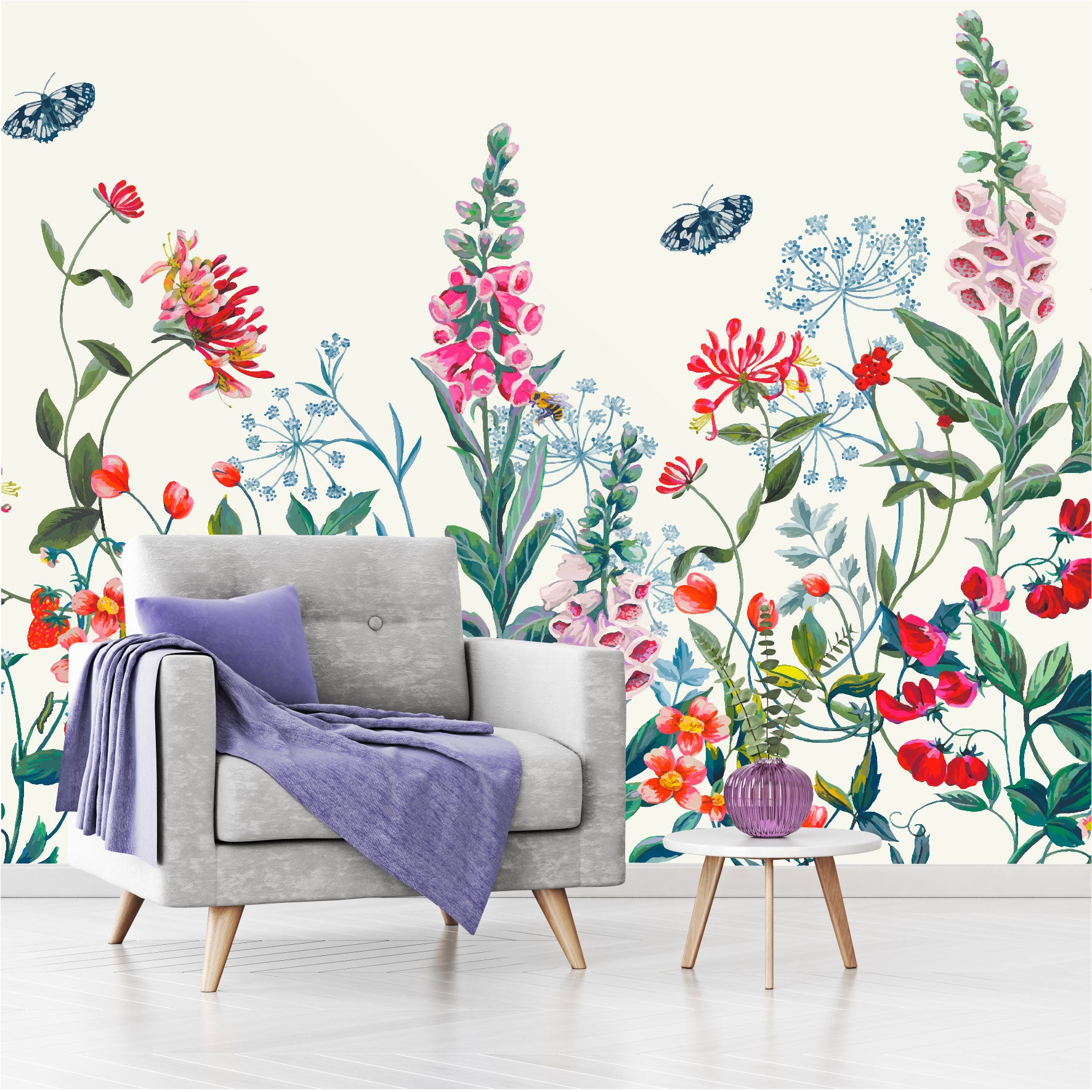 Mural Flores Botanicas Acuareladas - MT404