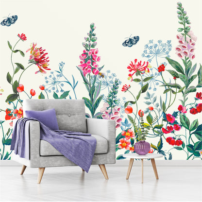 Mural Flores Botanicas Acuareladas - MT404