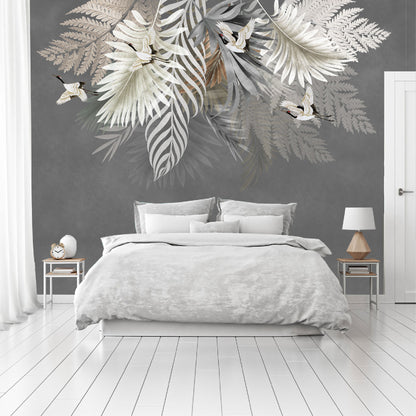 Mural Hojas de Palma con Aves - MT233