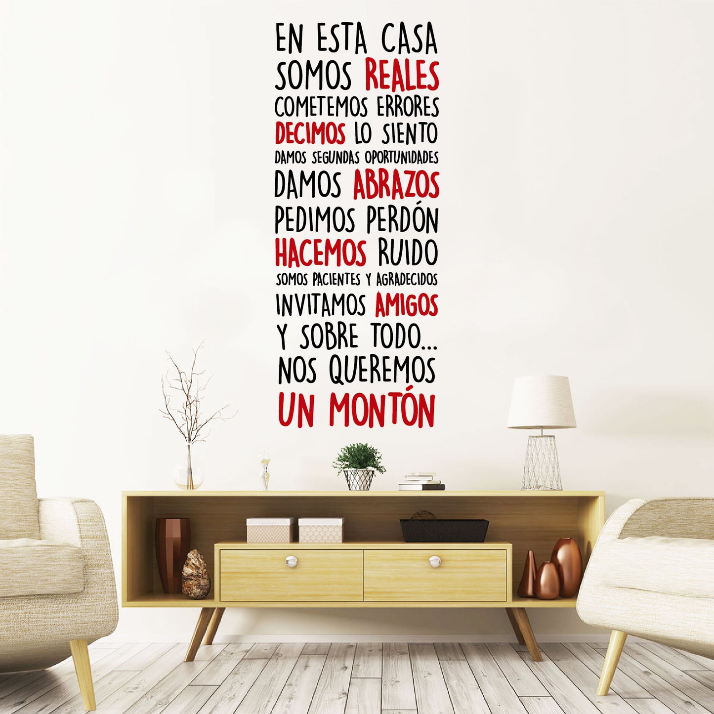 Vinilo Decorativo Frase - En esta casa.. - VDC025
