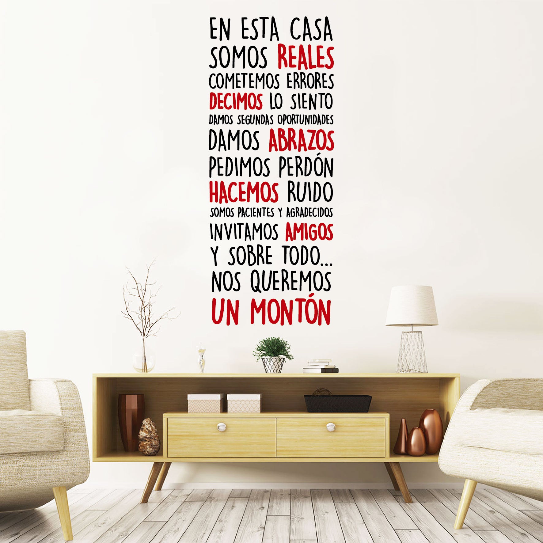 Vinilo Decorativo Frase - En esta casa.. - VDC025