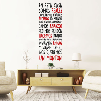 Vinilo Decorativo Frase - En esta casa.. - VDC025