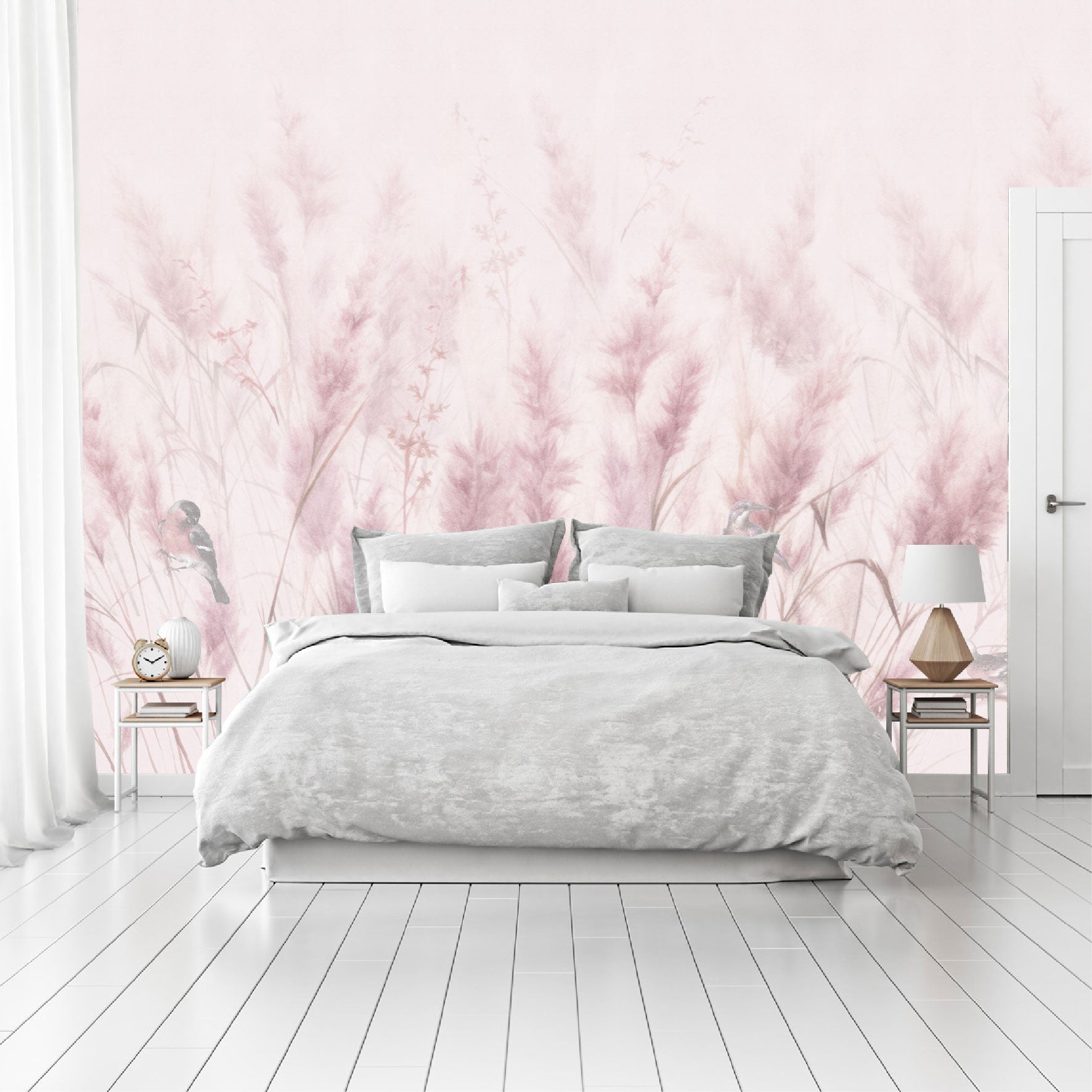 Mural Plumas Rosas - MT559