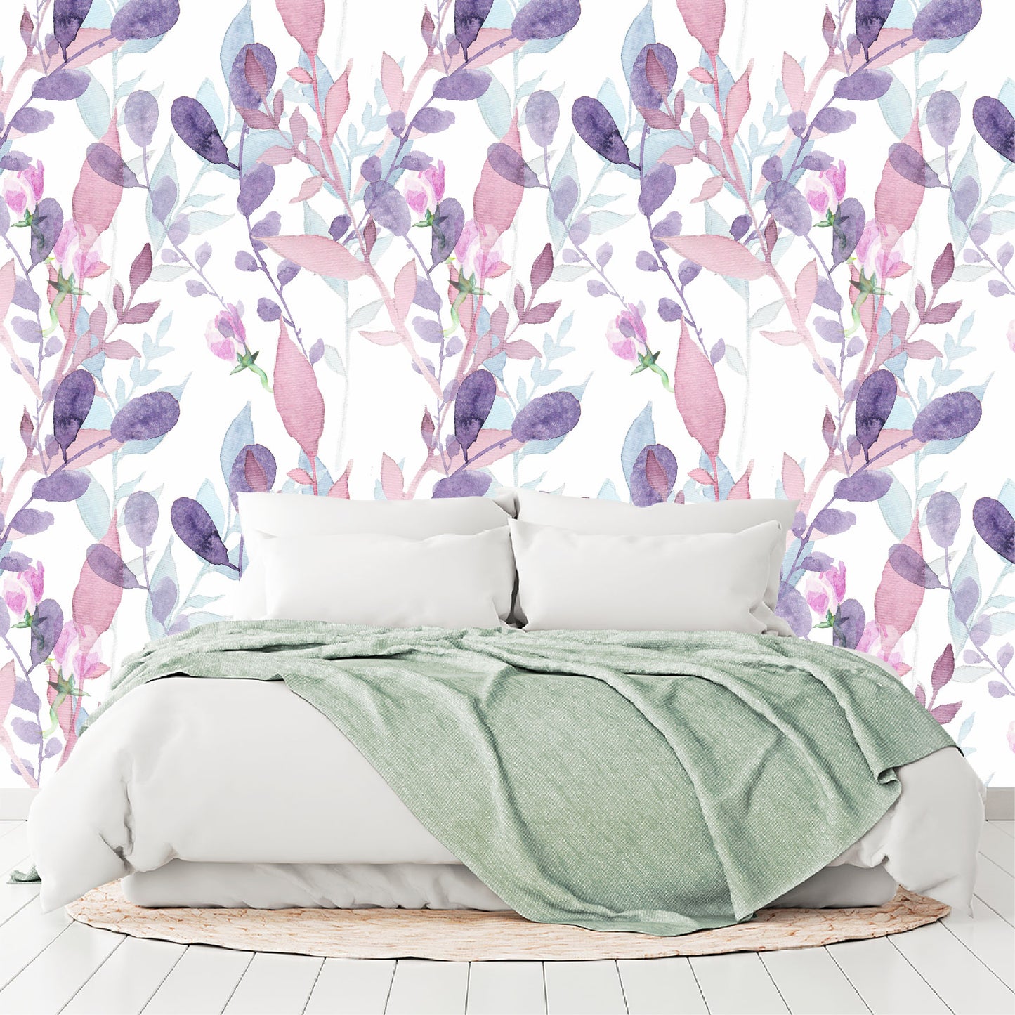 Vinilo Mate Tropical Flores Silvestres Estilo Acuarela 124