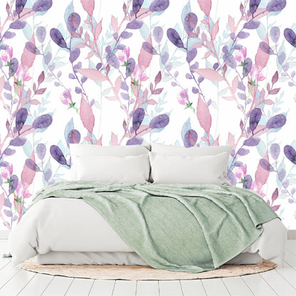 Vinilo Mate Tropical Flores Silvestres Estilo Acuarela 124