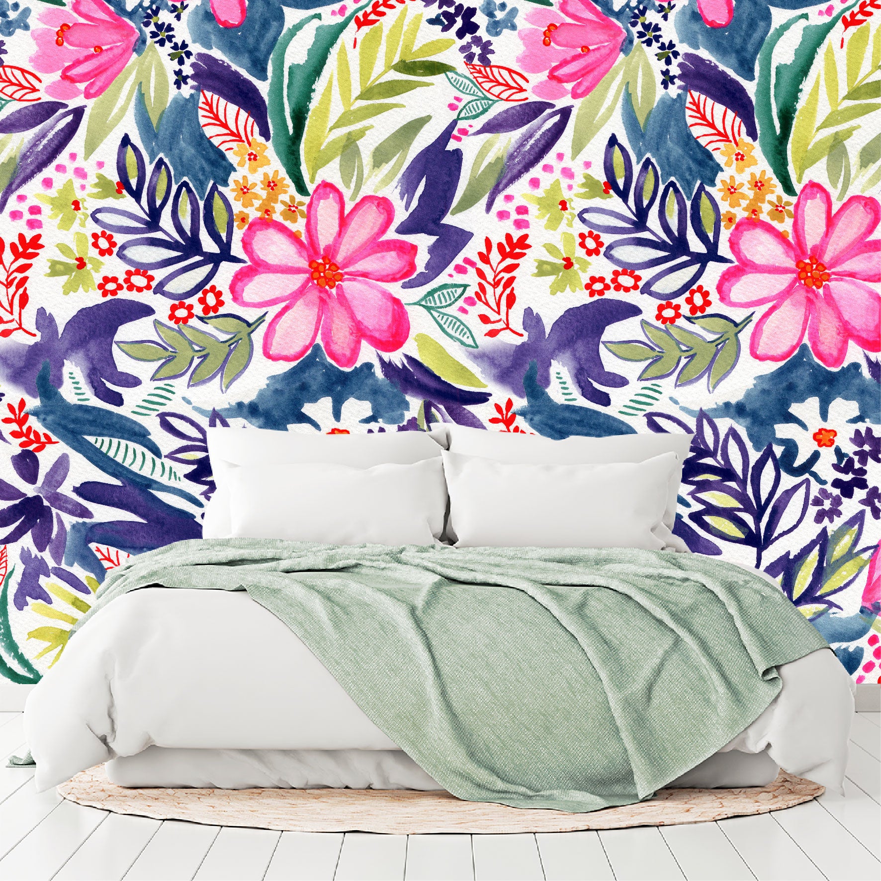 Vinilo Mate Tropical Flores Daisias Primitivas 078