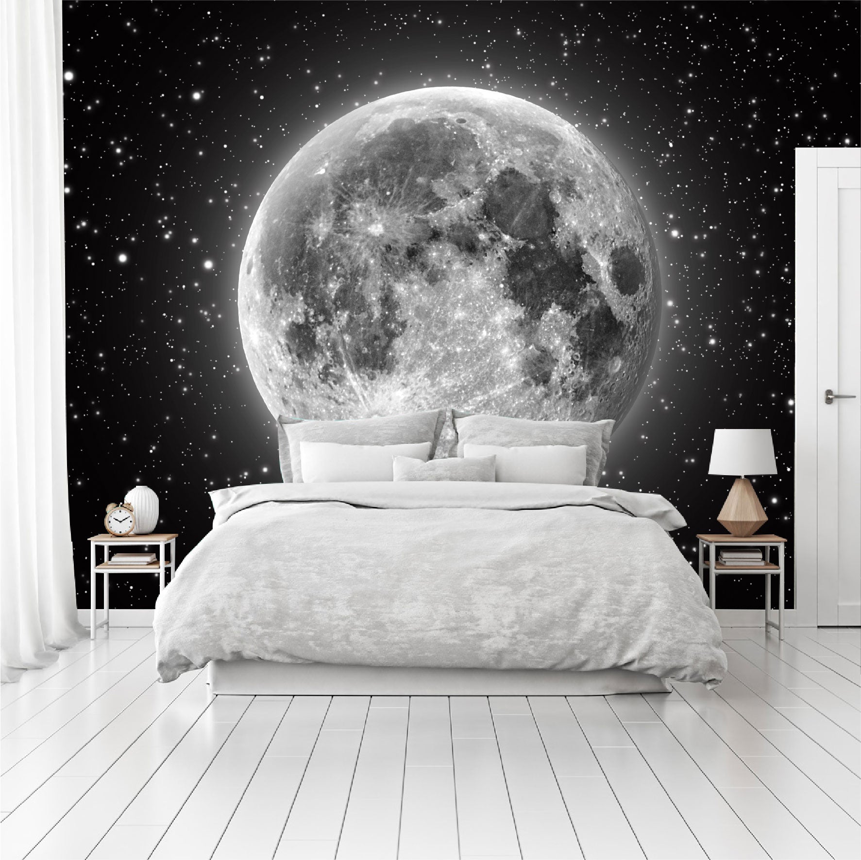 Fotomural Luna llena con estrellas - FM011