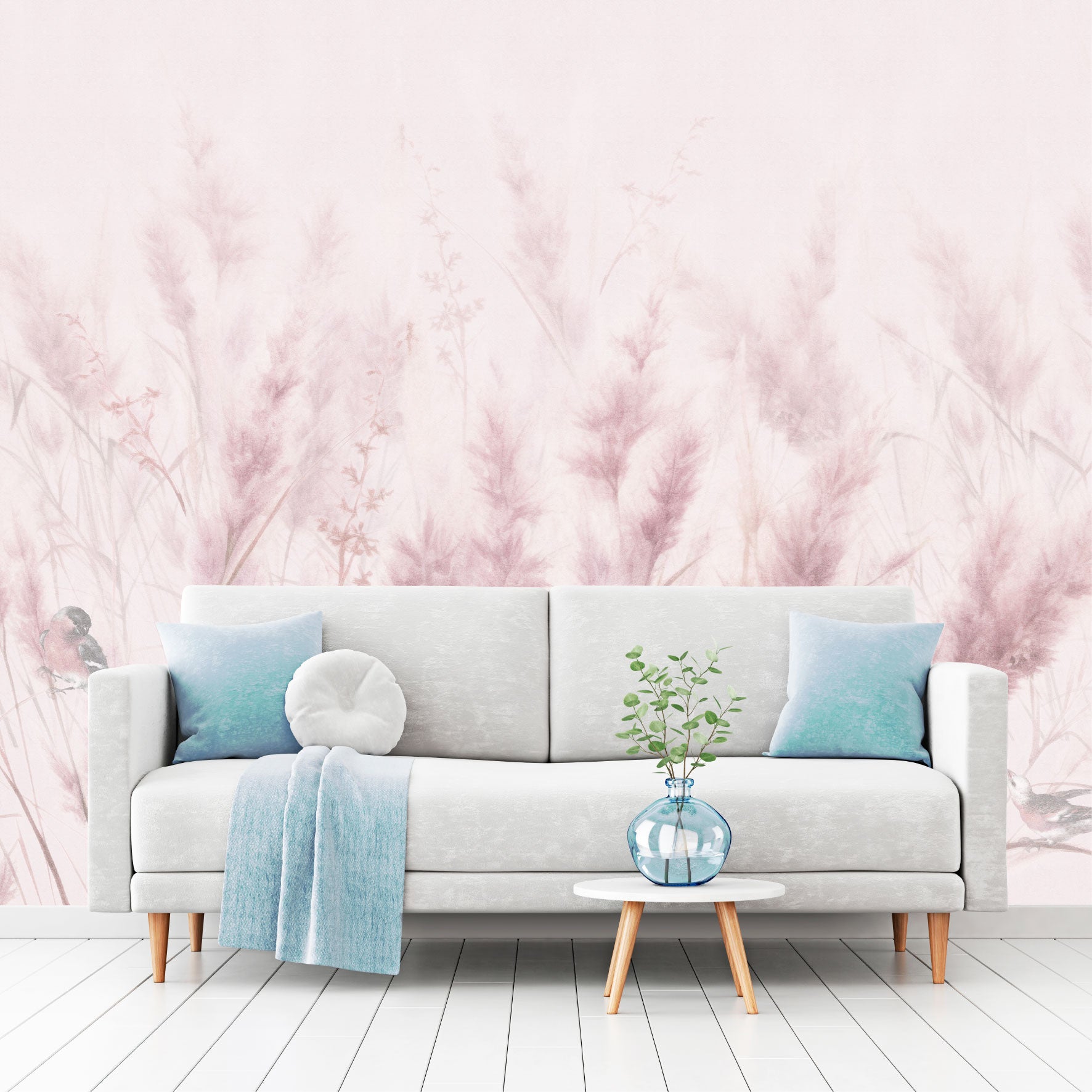 Mural Plumas Rosas - MT559
