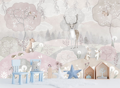 Mural Infantil Animales del Bosque - MI053