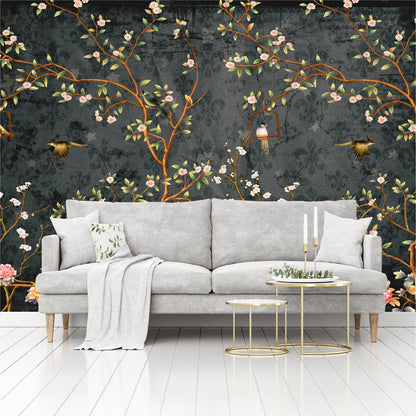 Mural Campestre Inglés Gris Oscuro - Negro - MT375