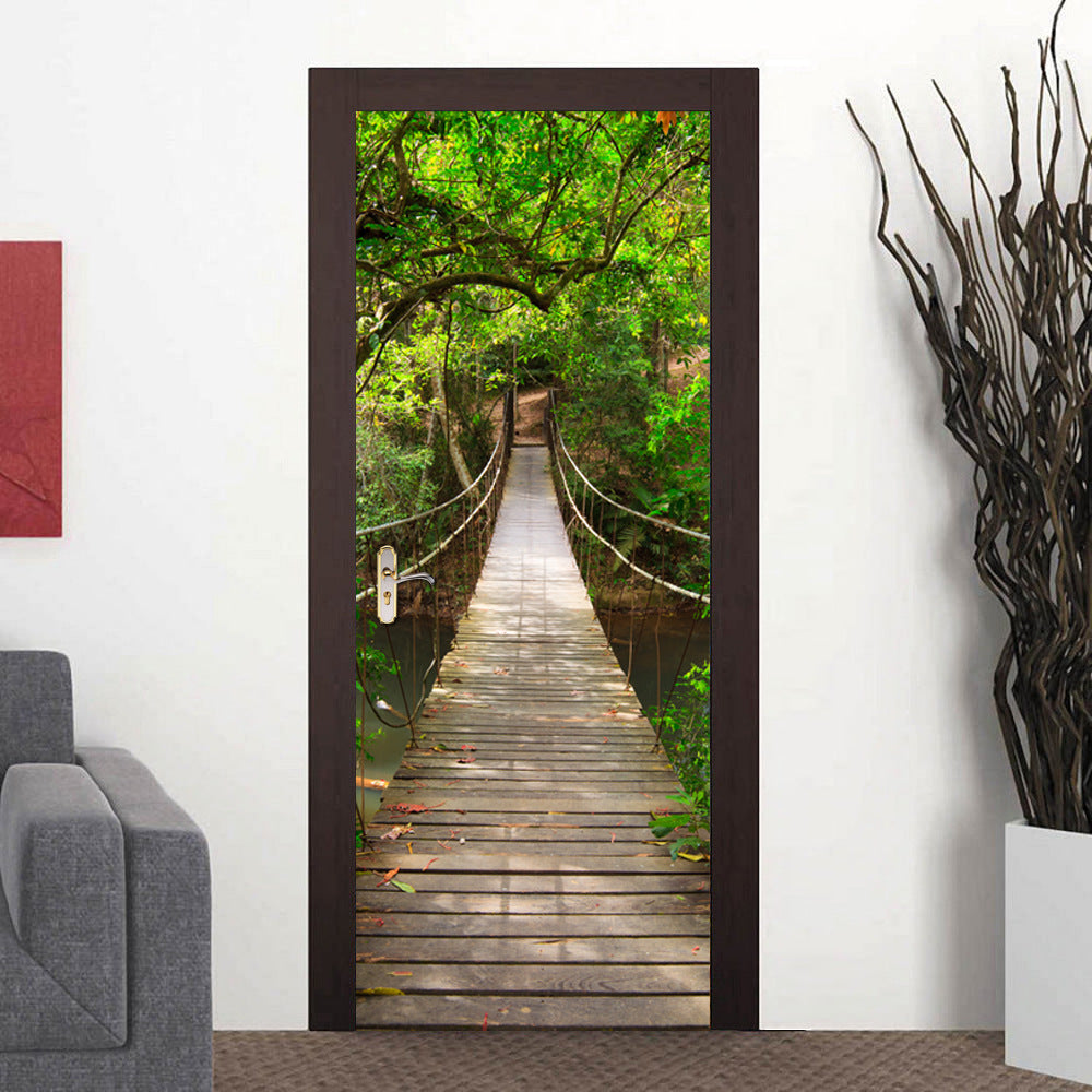 Vinilo Decorativo Para Puertas Camino a la Jungla - VP017