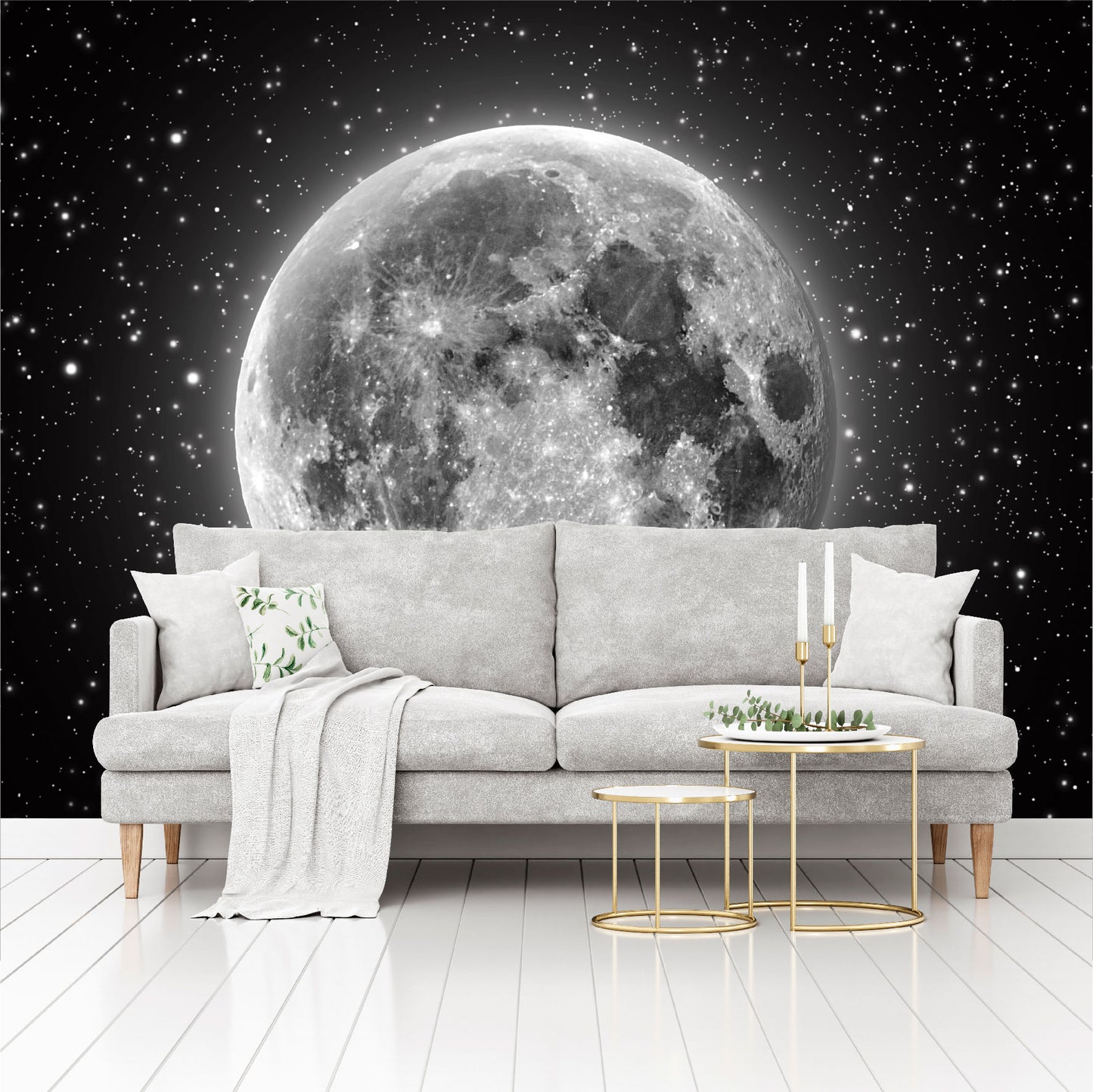Fotomural Luna llena con estrellas - FM011