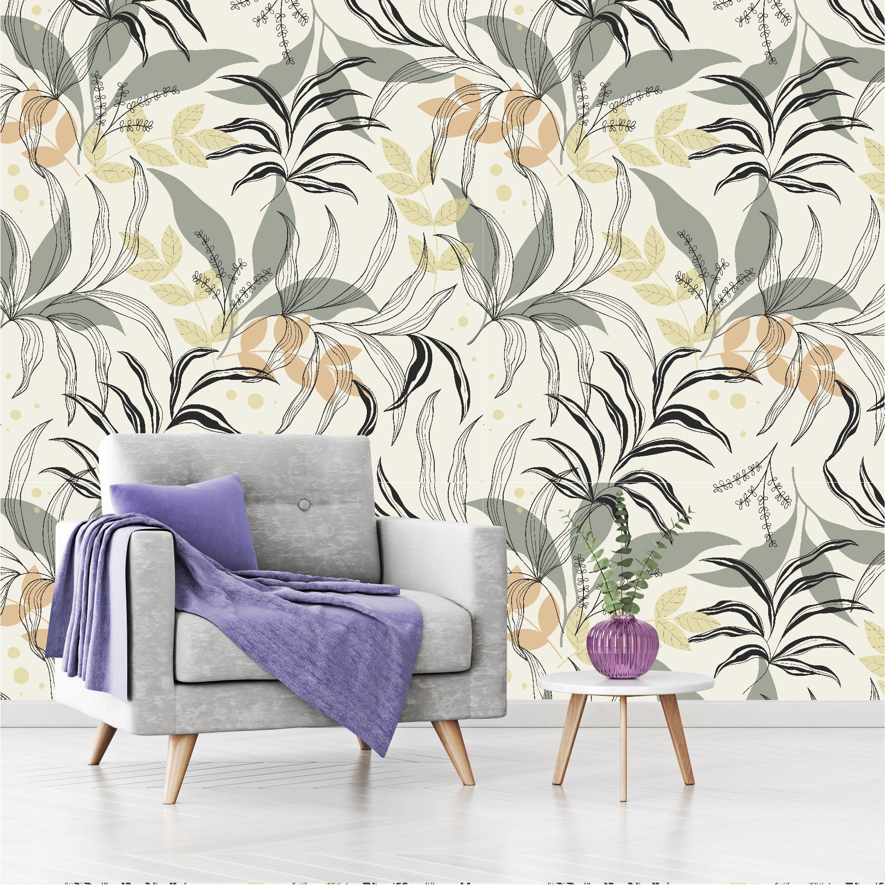 Mural Hojas Tropicales - MT377