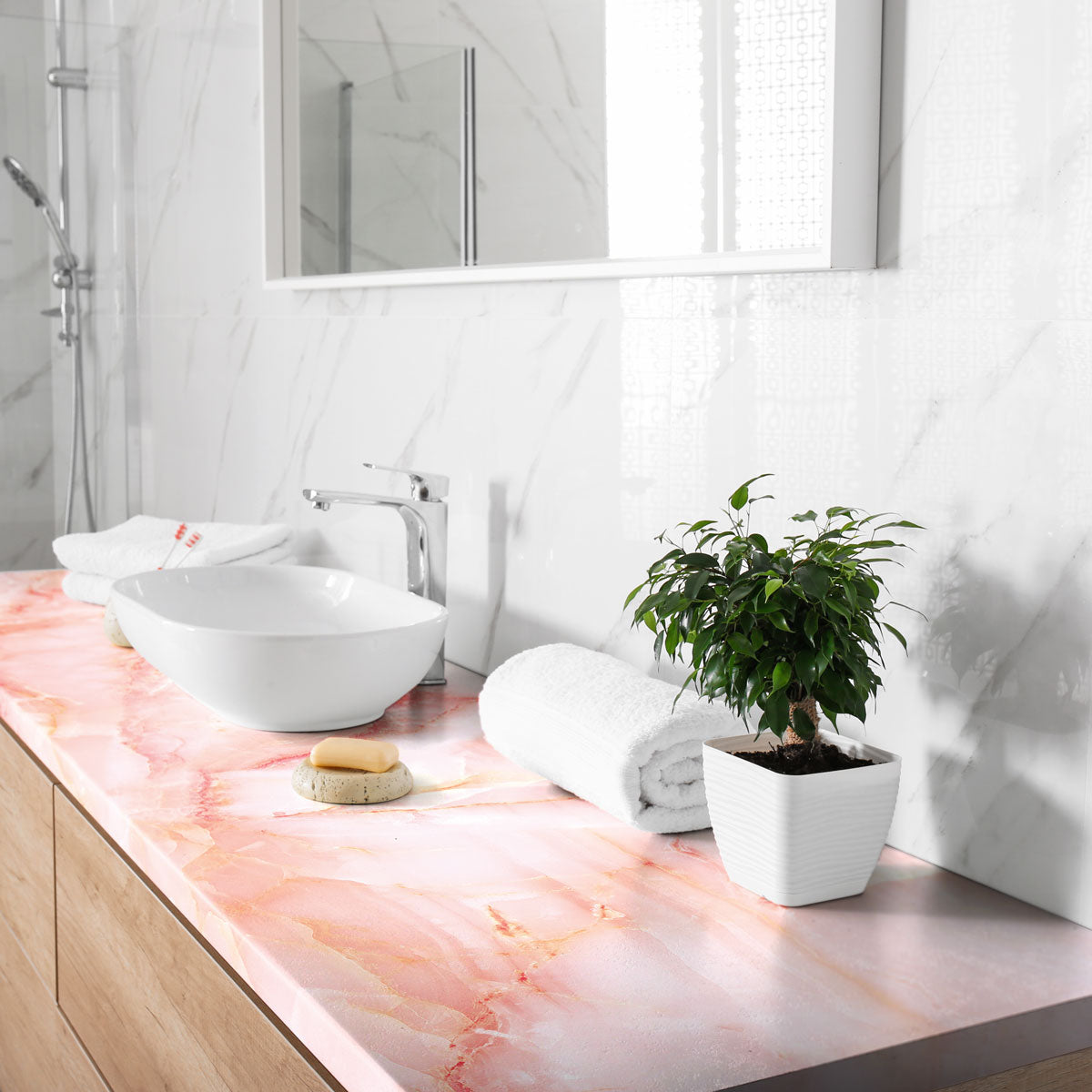 Vinilo Autoadhesivo Simil Marmol - 100x100cm - MM3549