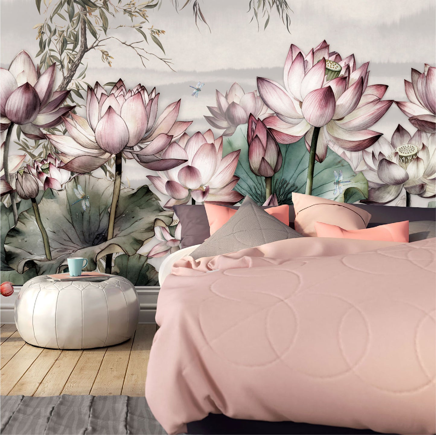 Mural Tropical Flores de Loto - MT391