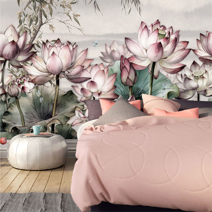 Mural Tropical Flores de Loto - MT391