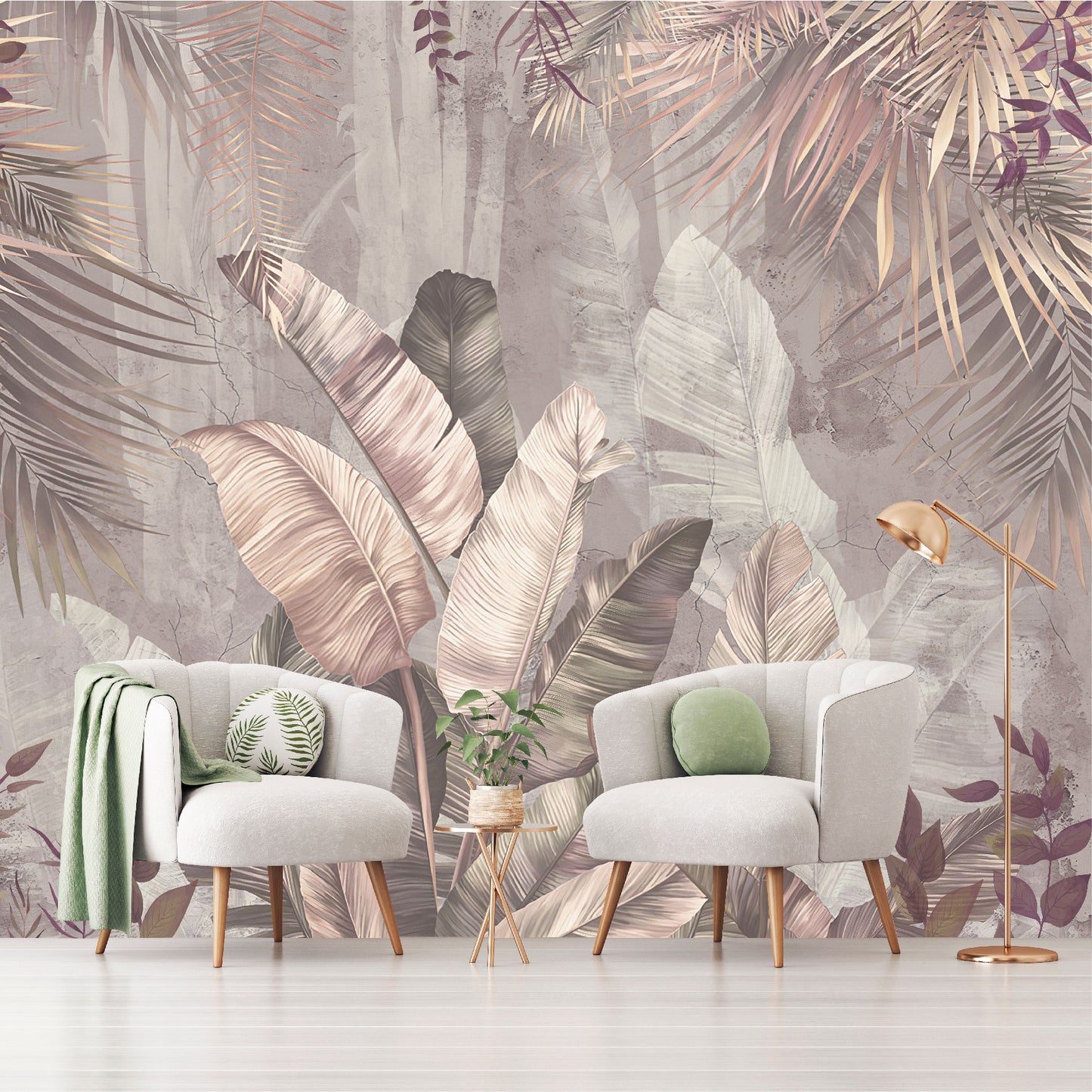Mural Hojas Tropicales Vintage - MT481