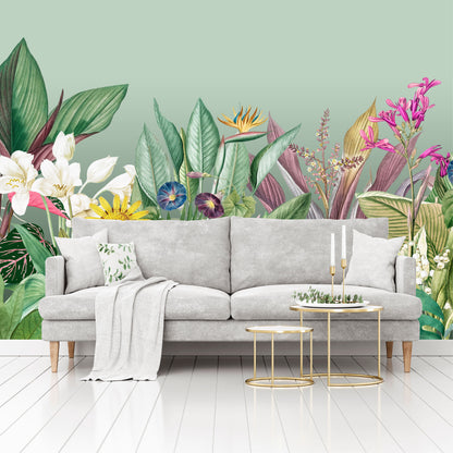 Mural Tropical Flores Coloridas  - MT581