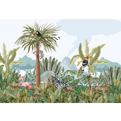 Mural Selva Tropical con Animales - MT133