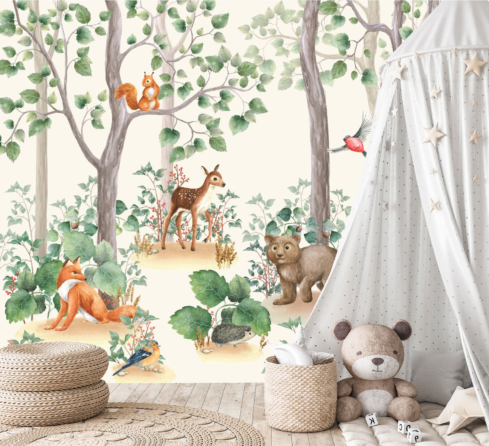 Mural Bosque con Animalitos - MI032