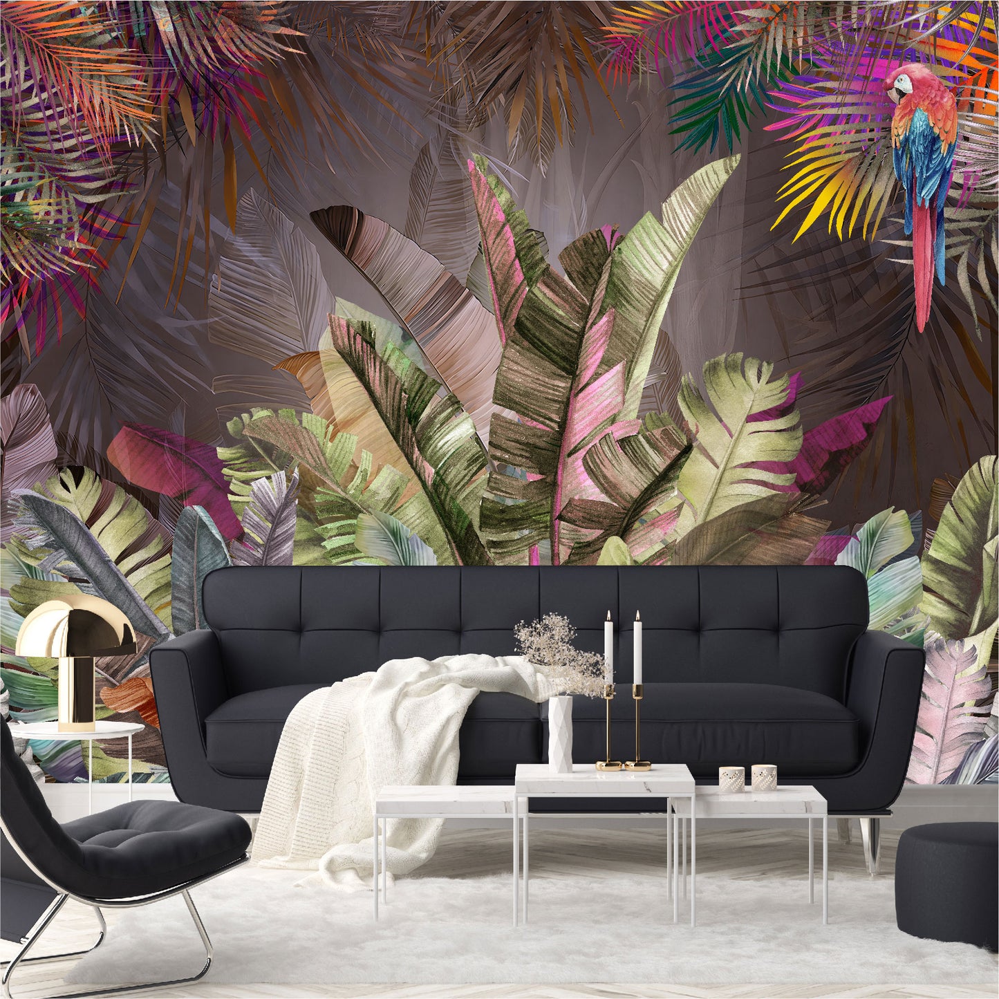 Mural Hojas Tropicales Coloridas  - MT437