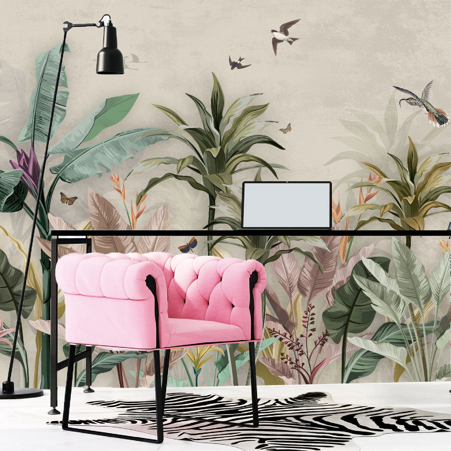 Mural4 Jungla Vintage Fondo Claro - MT251