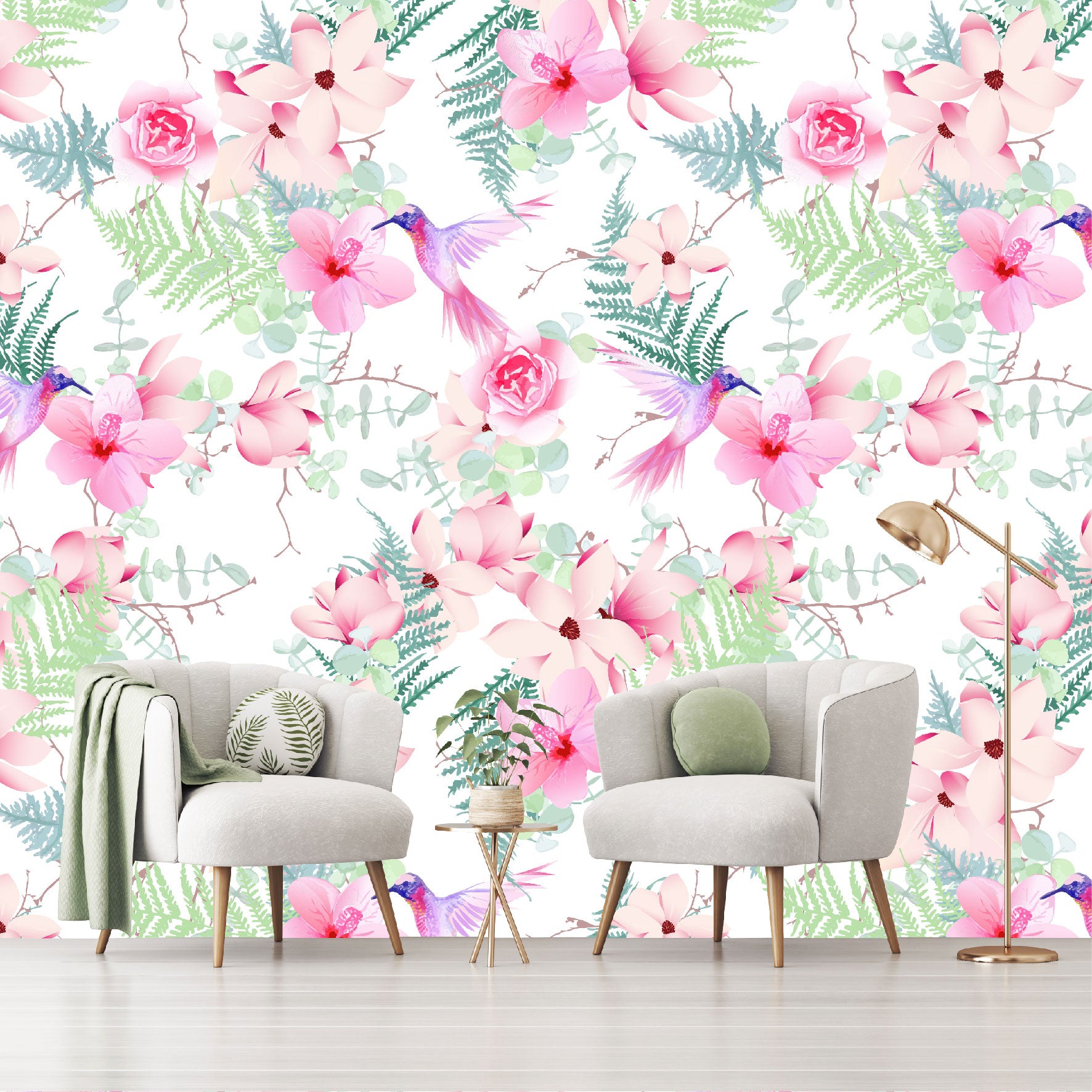 Mural Tropical Colibríes - MT220