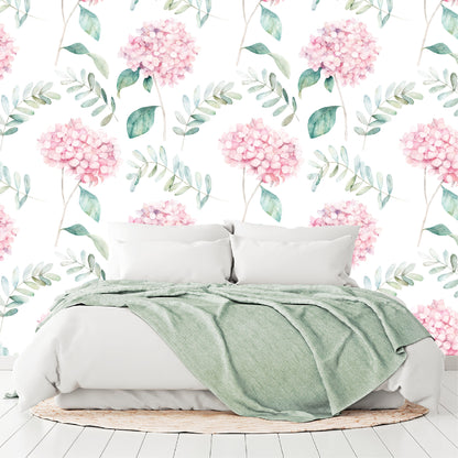 Vinilo Mate Tropical Flores de Hortensia y Ramas de Eucalipto 118