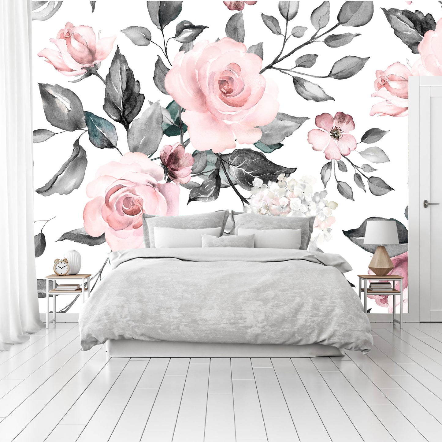 Vinilo Mate Tropical Flores Rosas - Modelo 1219