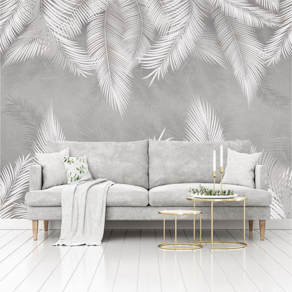 Mural Plumas Blancas y Grises - MT414