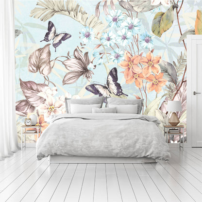 Mural Flores y Mariposas - MT244