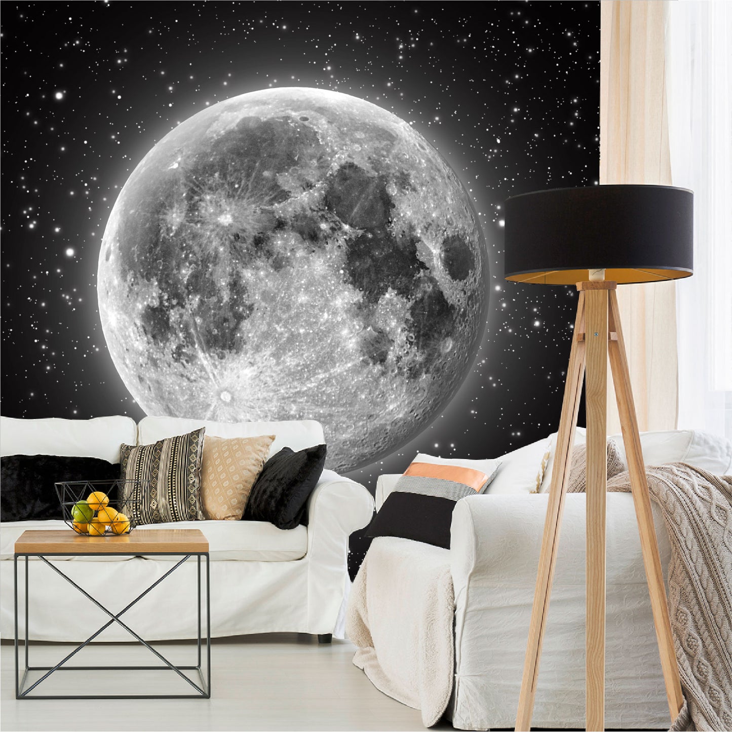 Fotomural Luna llena con estrellas - FM011