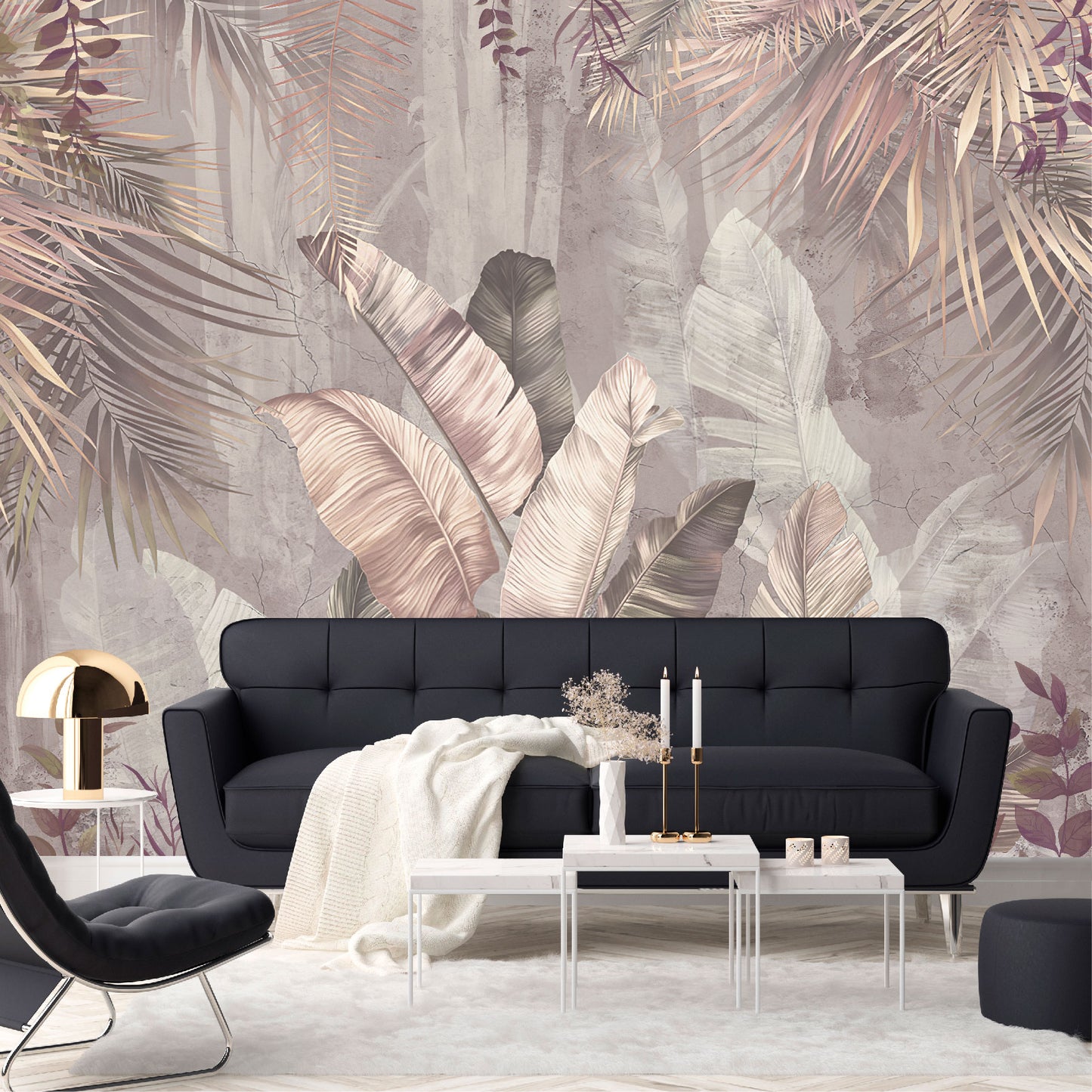 Mural Hojas Tropicales Vintage - MT481