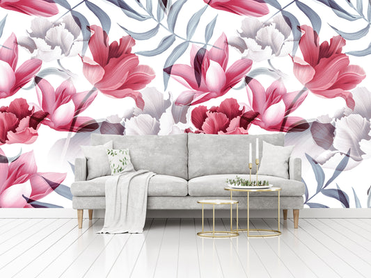 Vinilo Mate Flores Grandes Fucsias 052