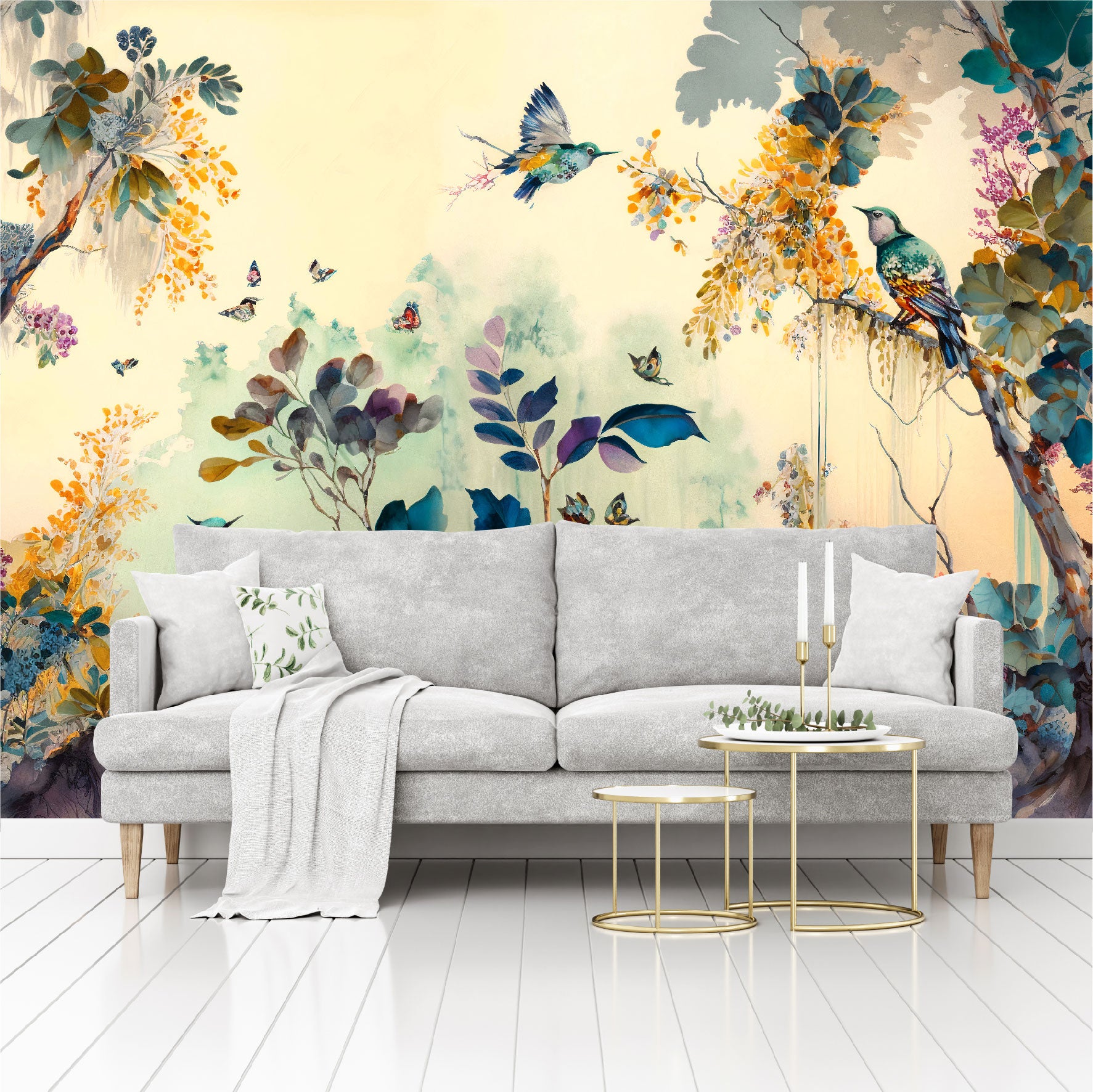 Mural Jardín Tropical Acuarelado - MT326